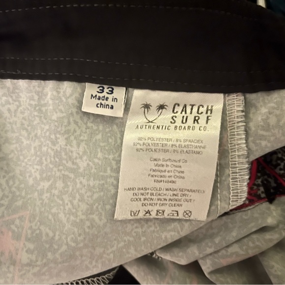 Catch Surf board shorts with pink palm tree accents - Picture 2 of 3